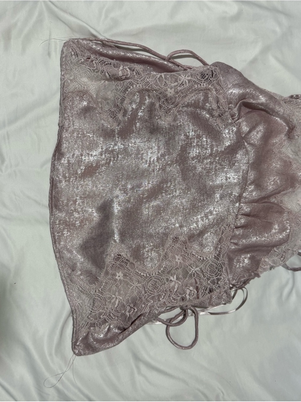 Free People Shimmer Lace-Trim Cami in Dusty Mauve